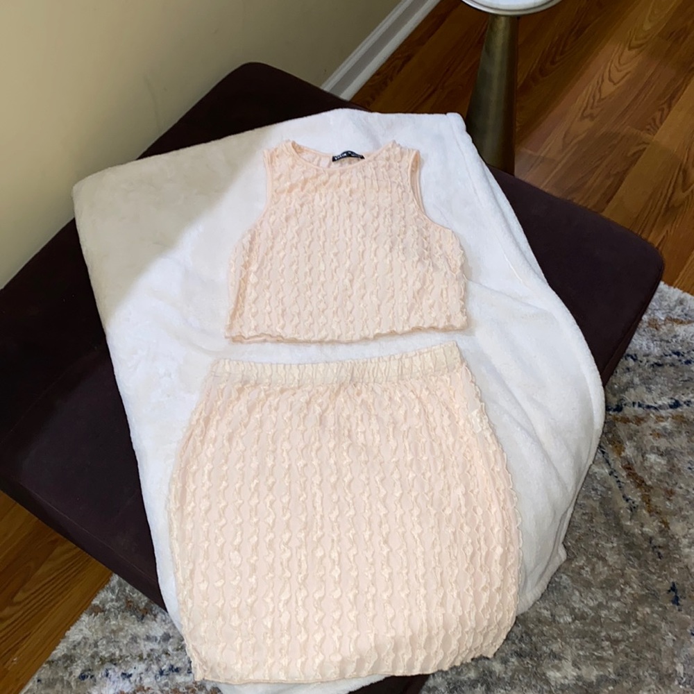 Cream matching skirt set
